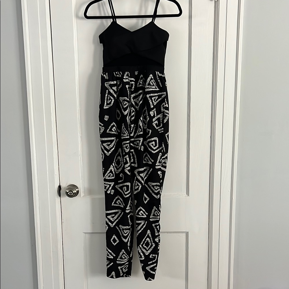 Black and White Geometric Jumpsuit